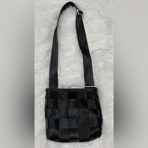 Harveys Black Woven Crossbody Bag